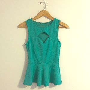 Teal Peplum Top